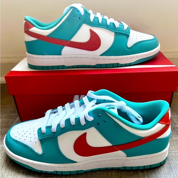 ☢️🌴 Nike Dunk Low Retro “Miami Dolphins” SZ 8M / 9.5W 🌴☢️